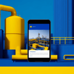 A phone looking at an industrial plant