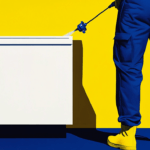 A pest controller spraying
