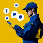 A pest controller surrounded by social media icons