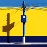 A power line in a street