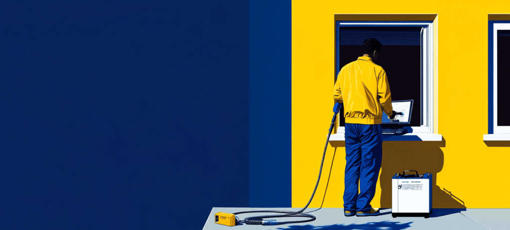 A pressure washer using computer