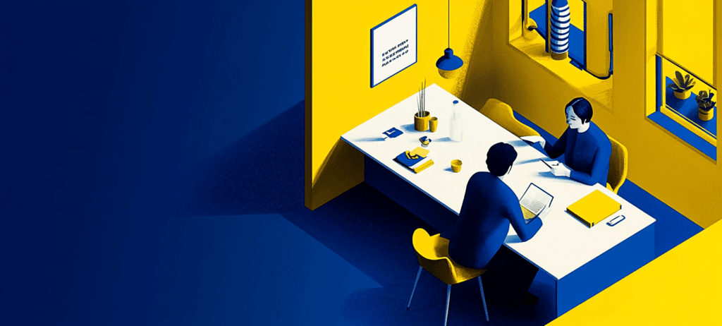 A doctor at a desk