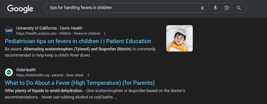 Search engine results