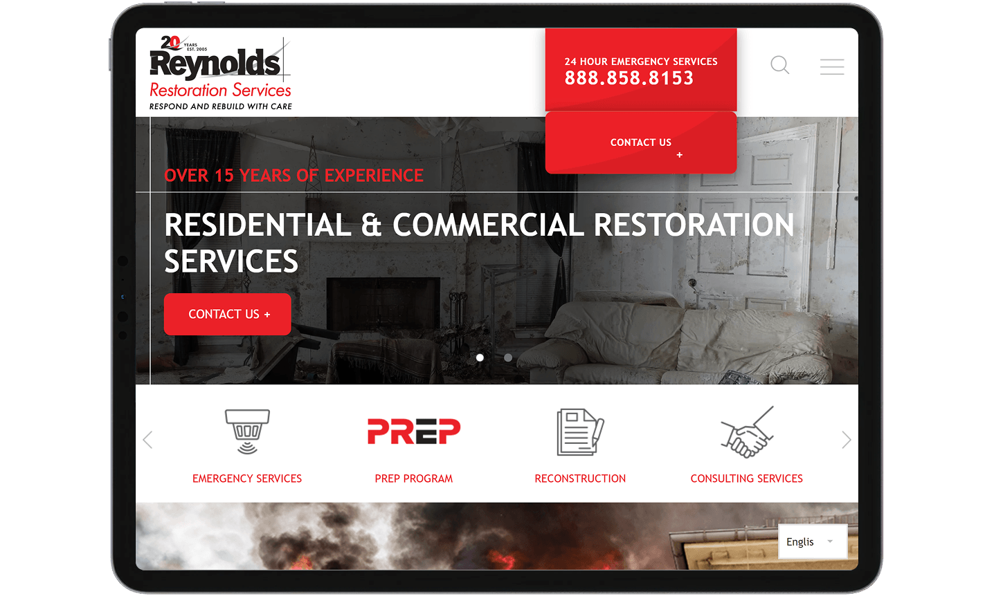 Reynolds website on tablet