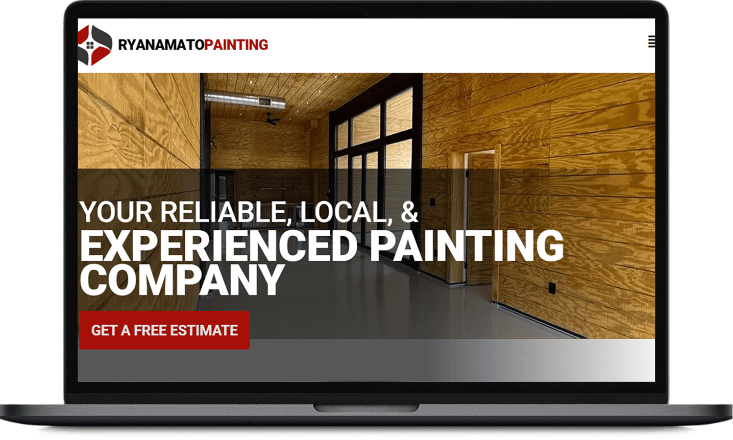 Ryan Amato Painting website on laptop