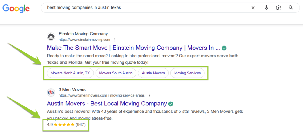 Schema for a moving company website