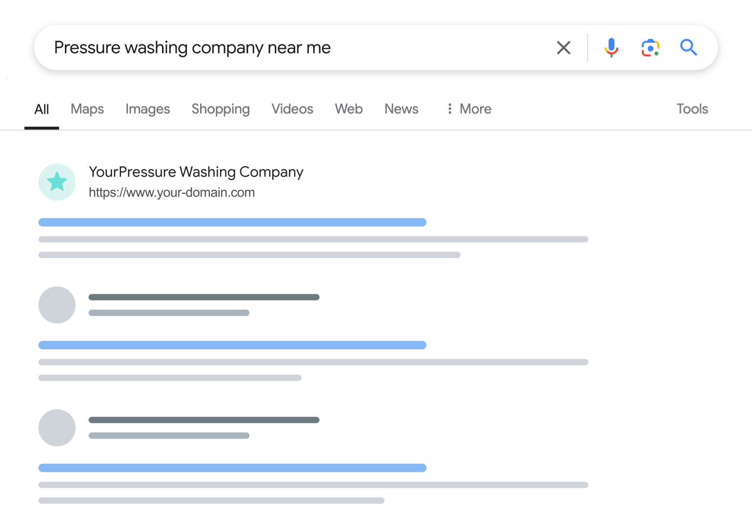 Pressure washing company near me search