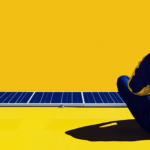 A solar installer looking at panels
