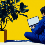A tree care professional working on a website's design