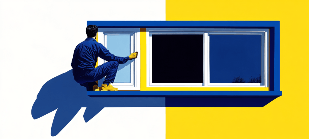An installer working on a window installation