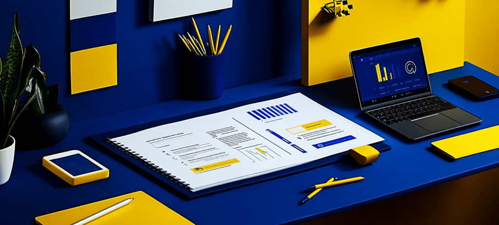 Social media ad audit on desk