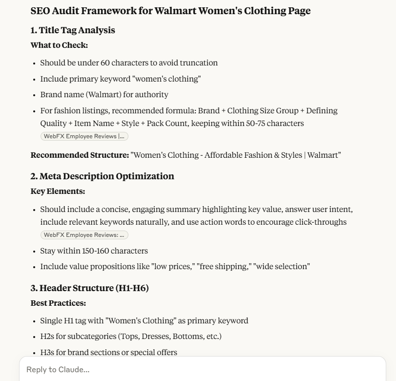 Claude AI SEO audit