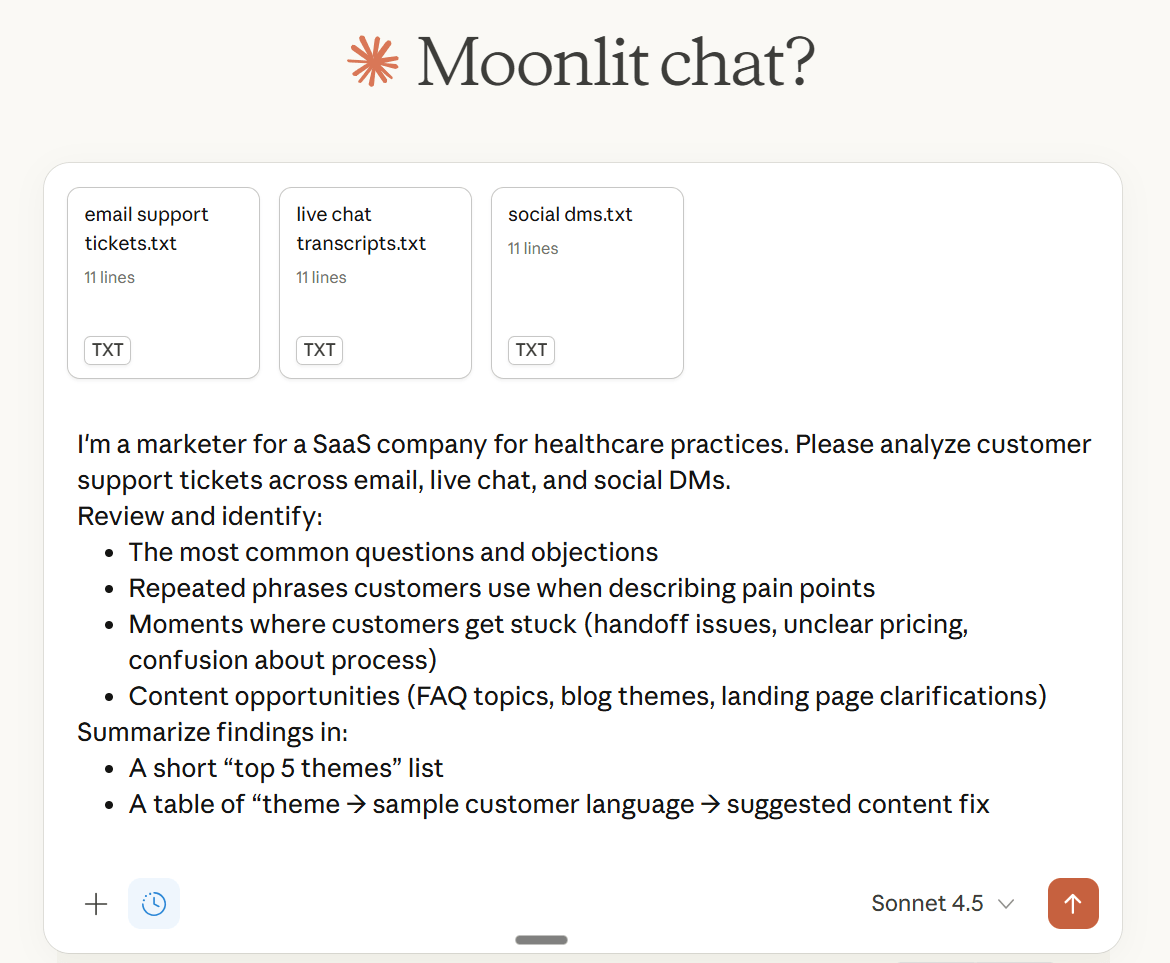 Claude helps marketers synthesize large volumes of qualitative data into usable insights