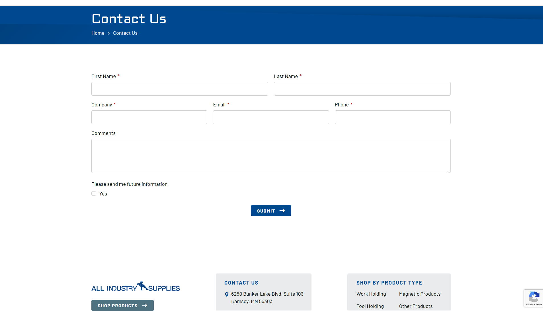 All Industry Supplies contact us page