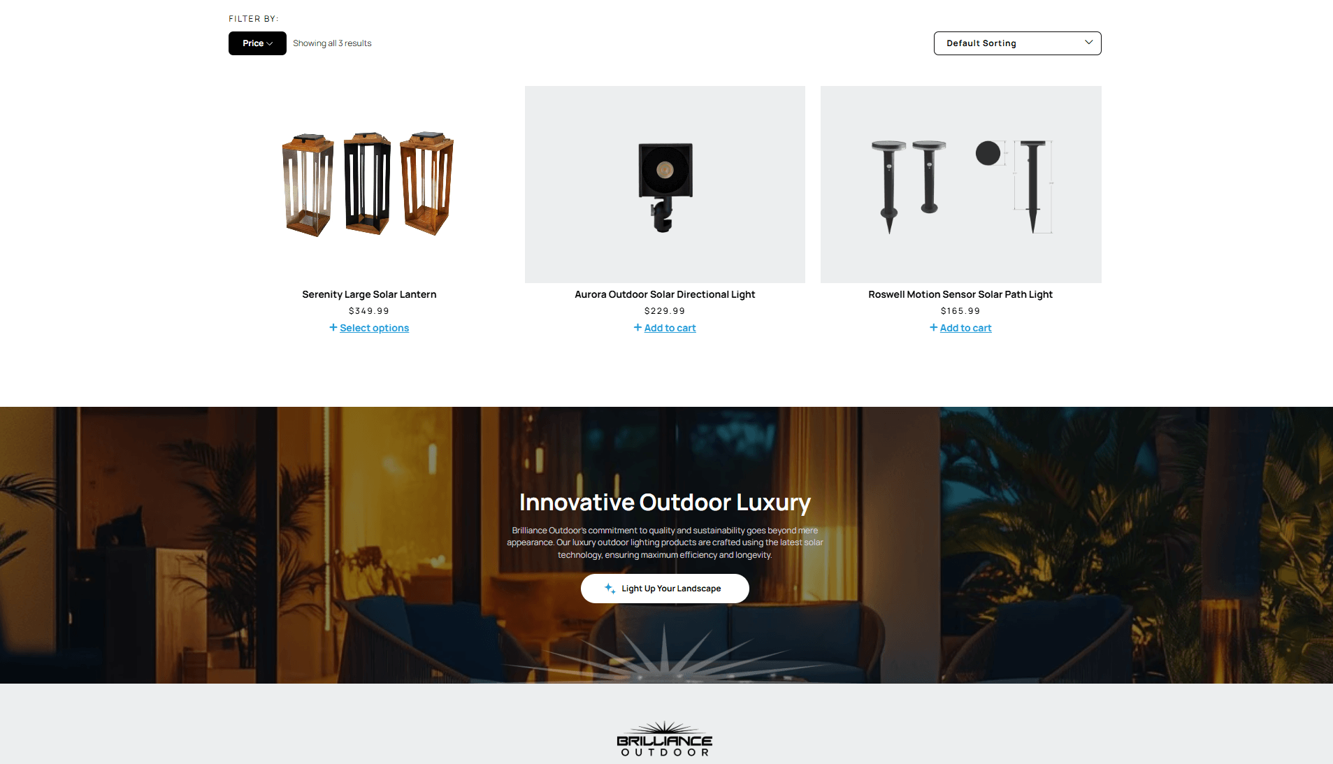 Brilliance Outdoor product page