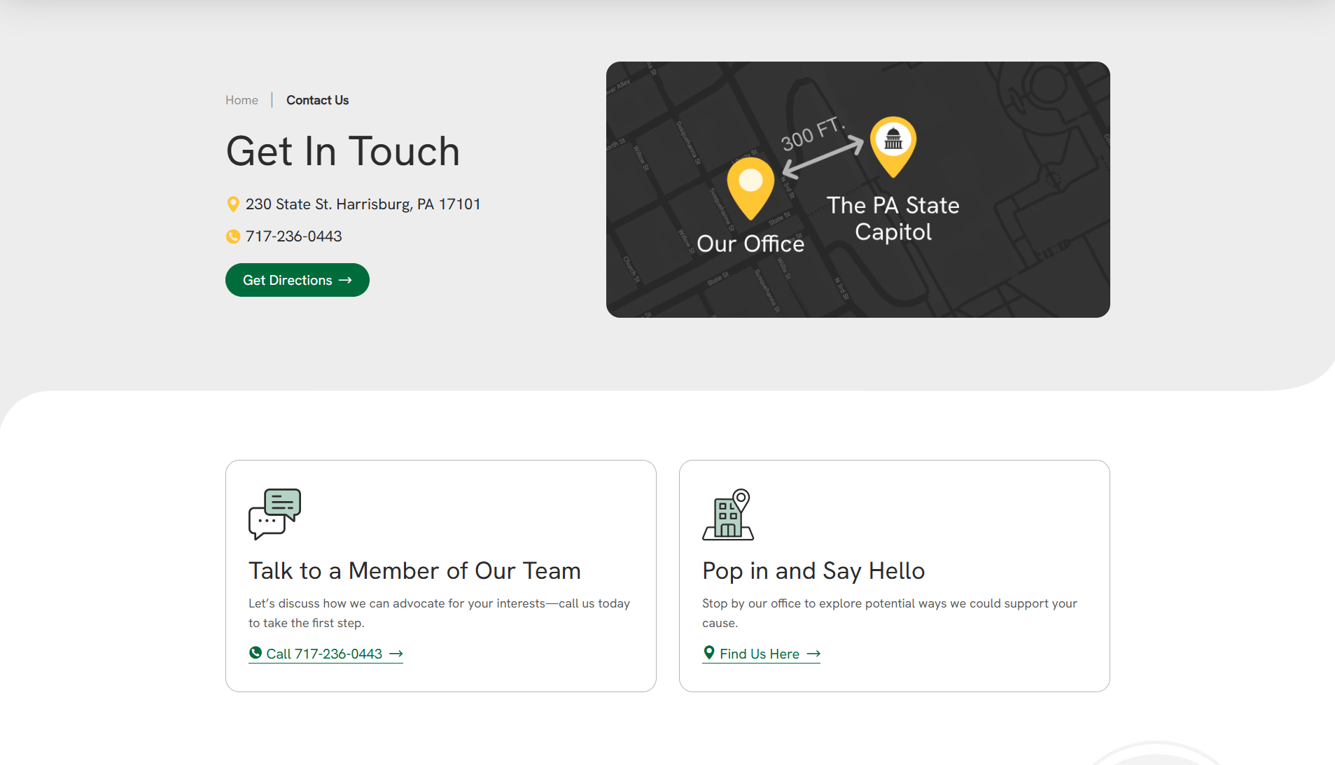 Greenlee Partners contact us page