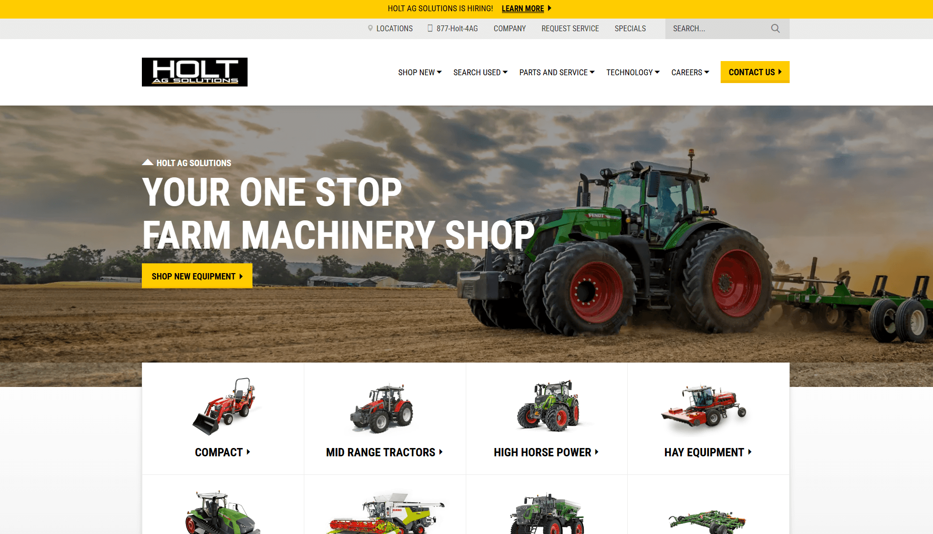 Holt AG Solutions homepage