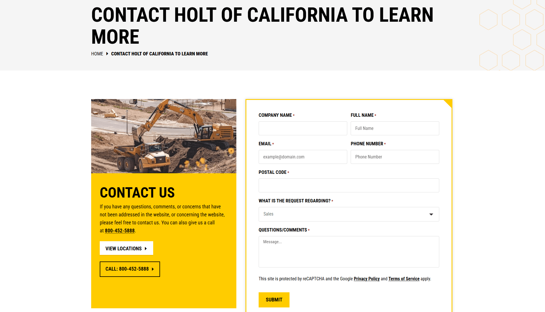 Holt of California contact us page