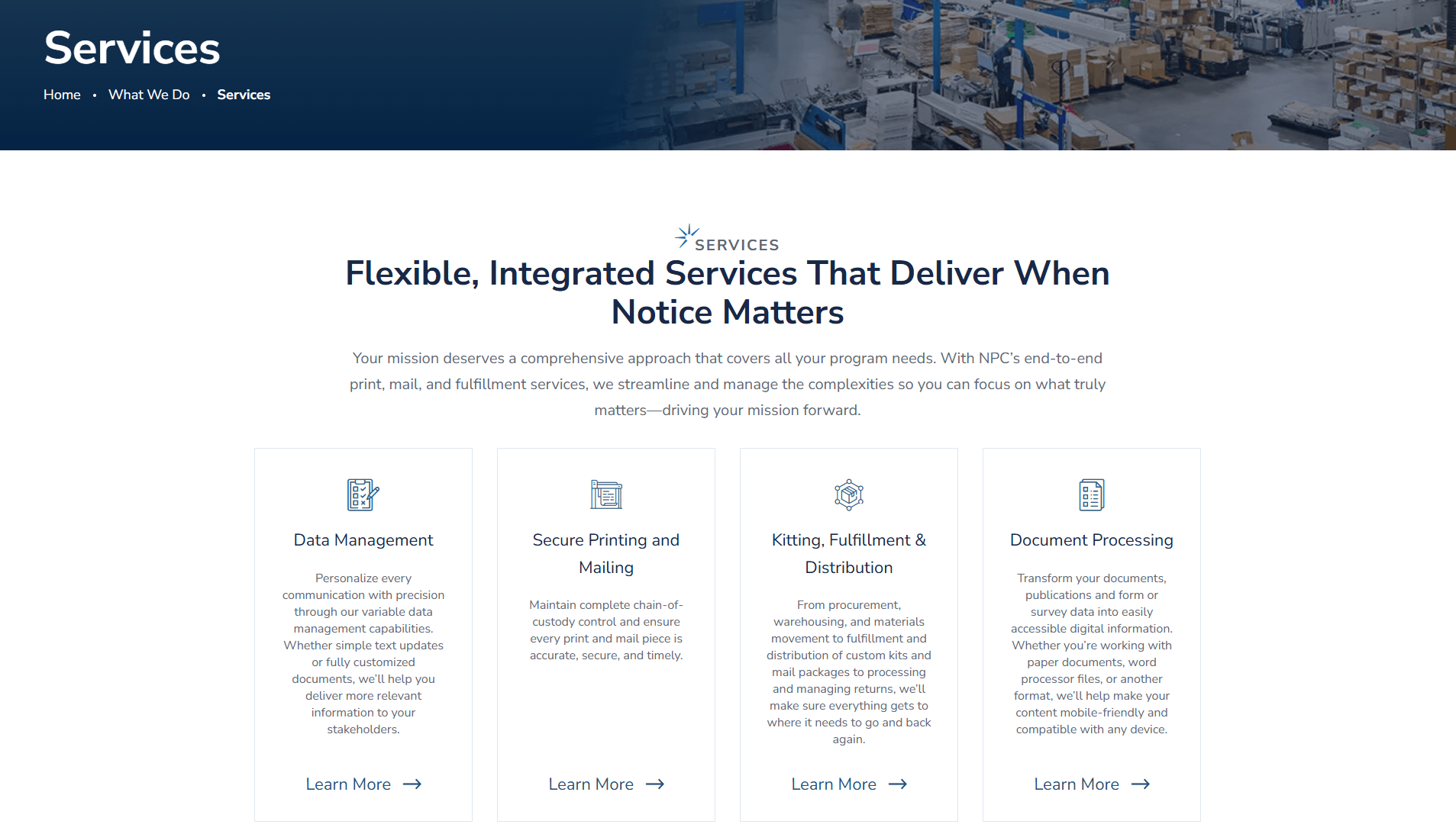 NPC service page