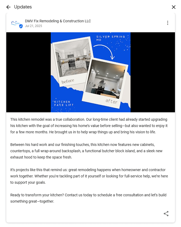 home services gbp posts