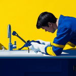 graphic of plumber fixing a sink