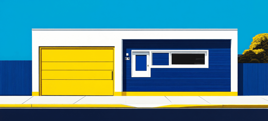graphic of yellow garage door