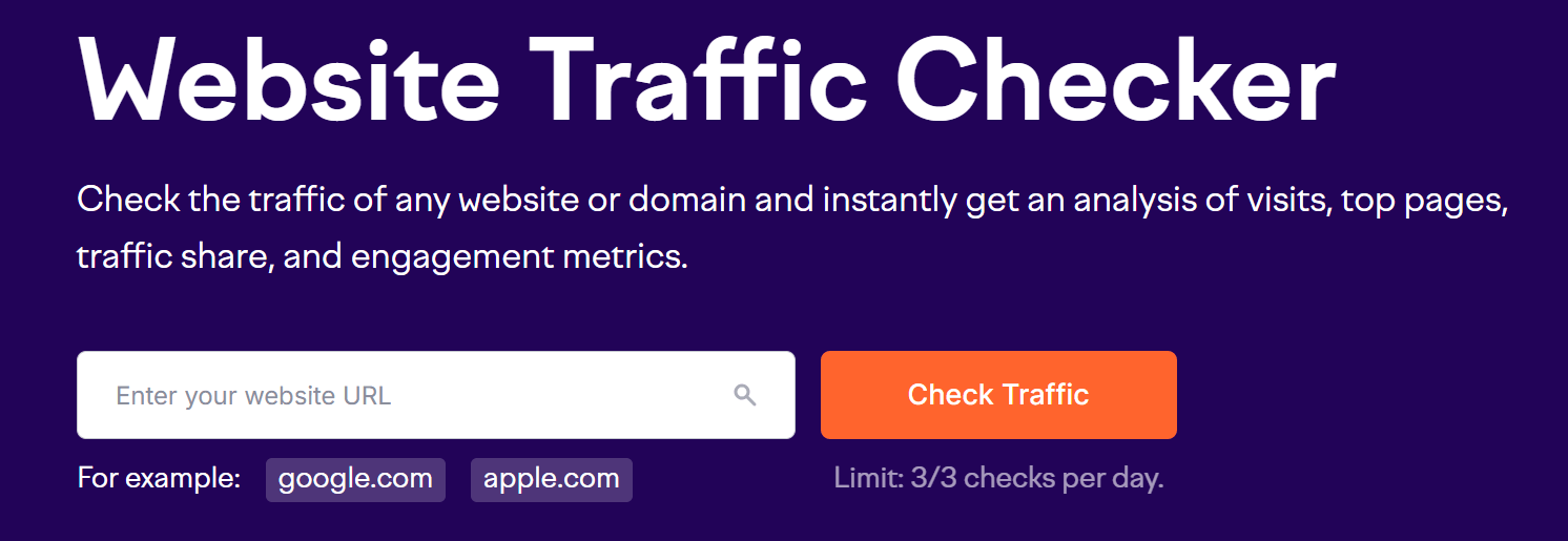 Website traffic checker tool on a blog post