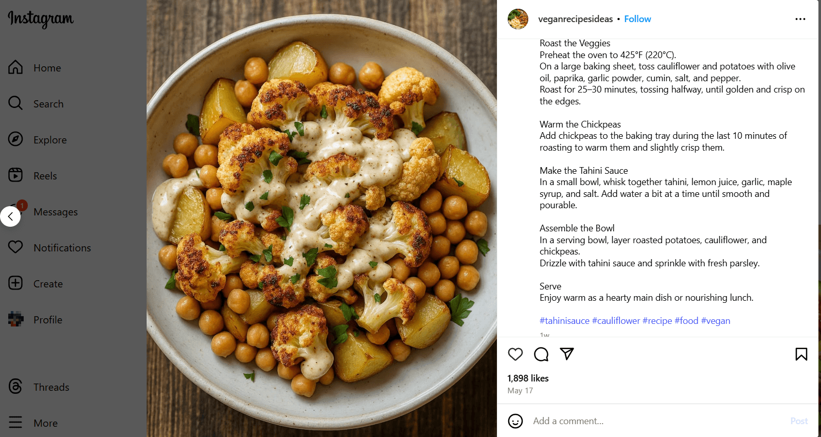 hashtags on an Instagram post 