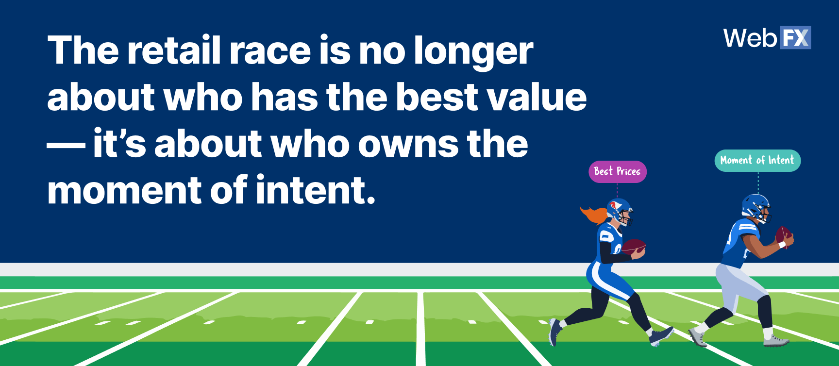 Text graphic with the quote: “The retail race is no longer about who has the best value or prices — it’s about who owns the moment of intent.”