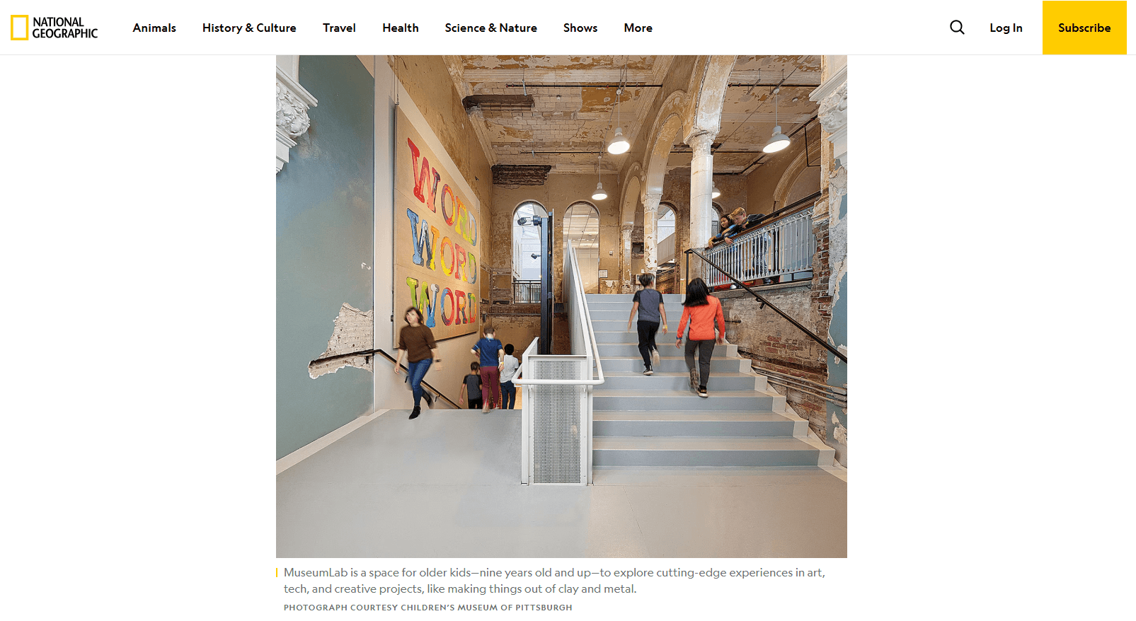 screenshot of a Nat Geo website page with a well-optimized image