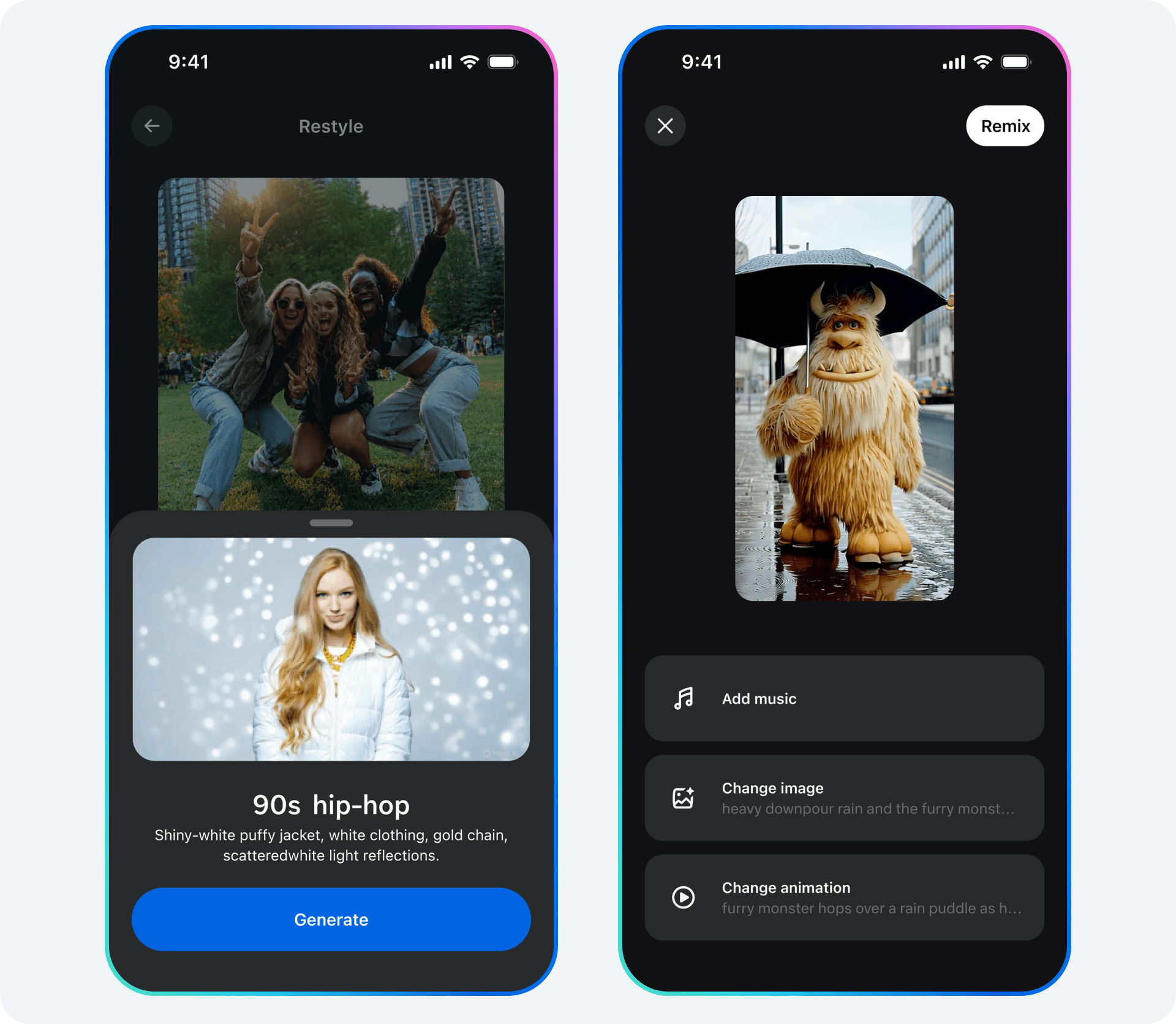 A screenshot of Meta Vibes showing how every clip is generated by Meta’s growing suite of creative AI tools, designed to make video production as easy as typing an idea.