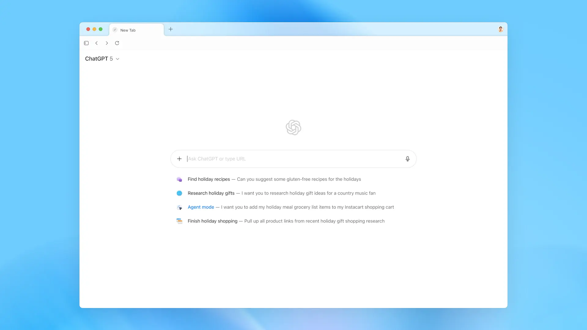A screenshot of ChatGPT Atlas (OpenAI browser) and how its agent mode works.