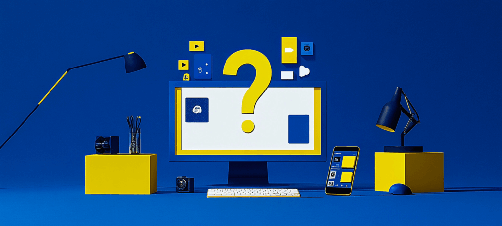 An AI-generated image depicting social media marketing FAQs.