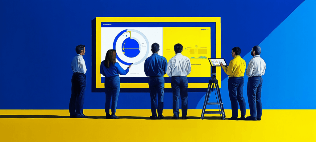 An AI-generated image portraying B2B Buyers shifting their vendor research inside AI tools.