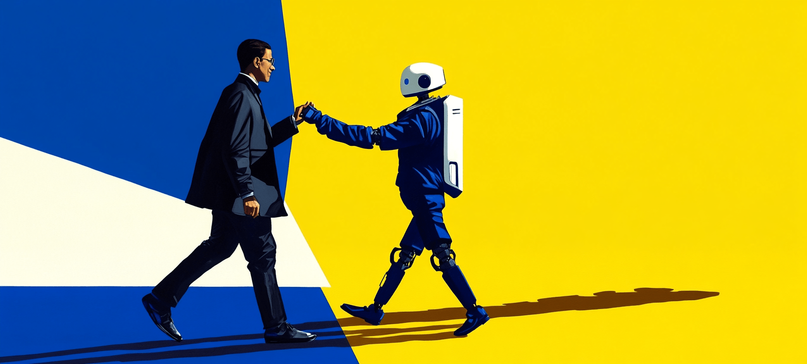 A human teaming up with AI