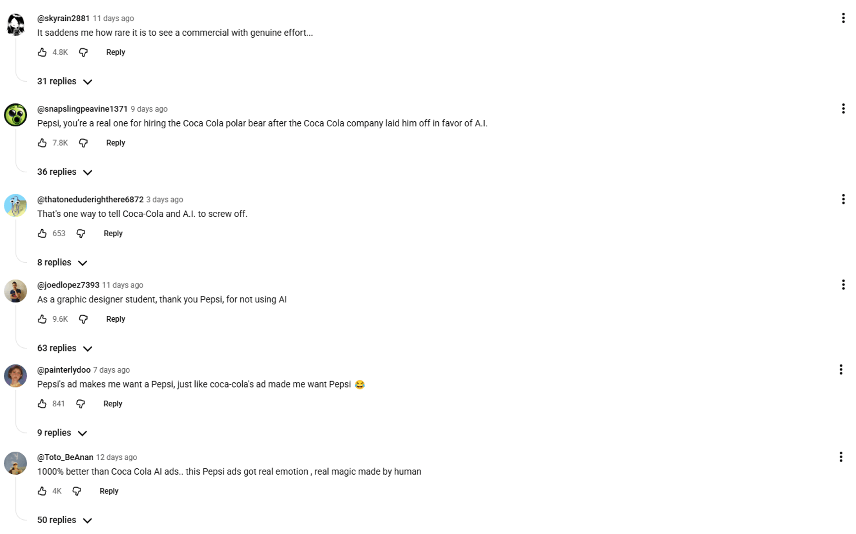 big game pepsi ad comments 1