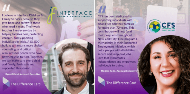 The Difference Card social media posts