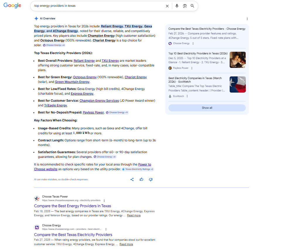 energy and utilities companies search results in 2026 1