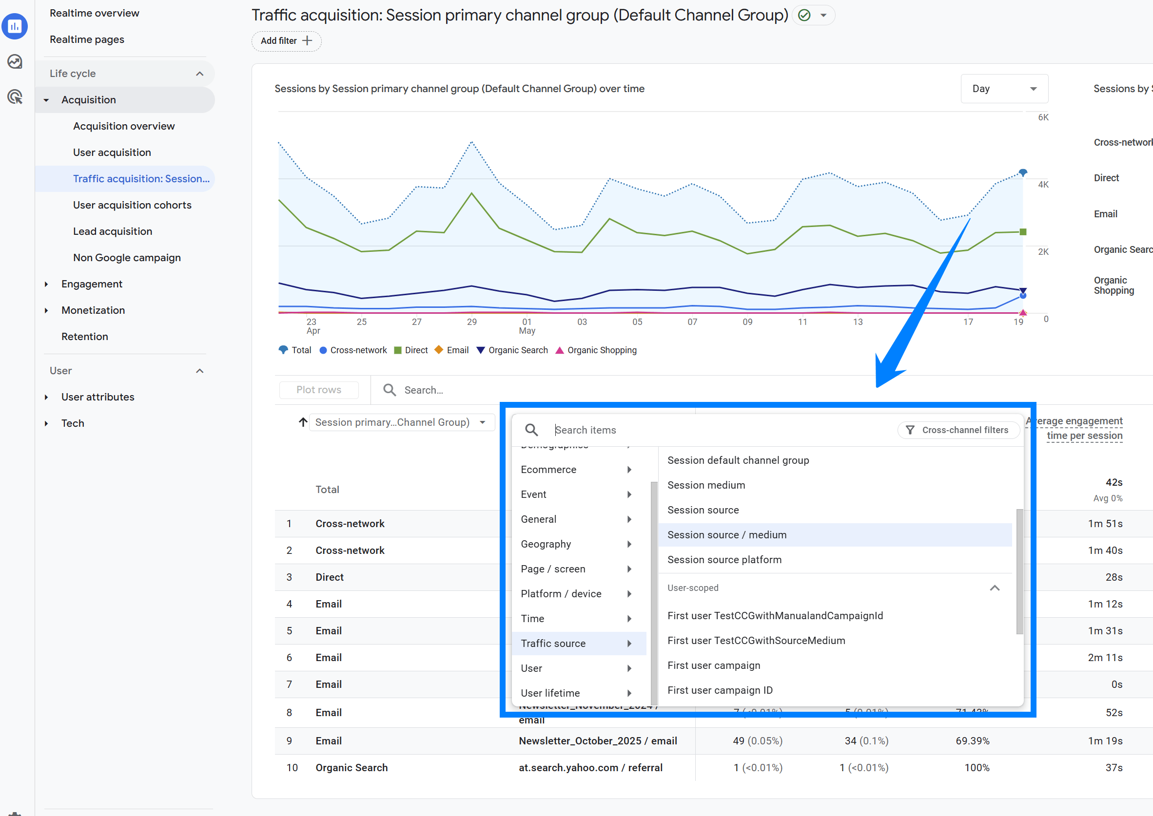 Where to track AI assistant traffic in GA4.