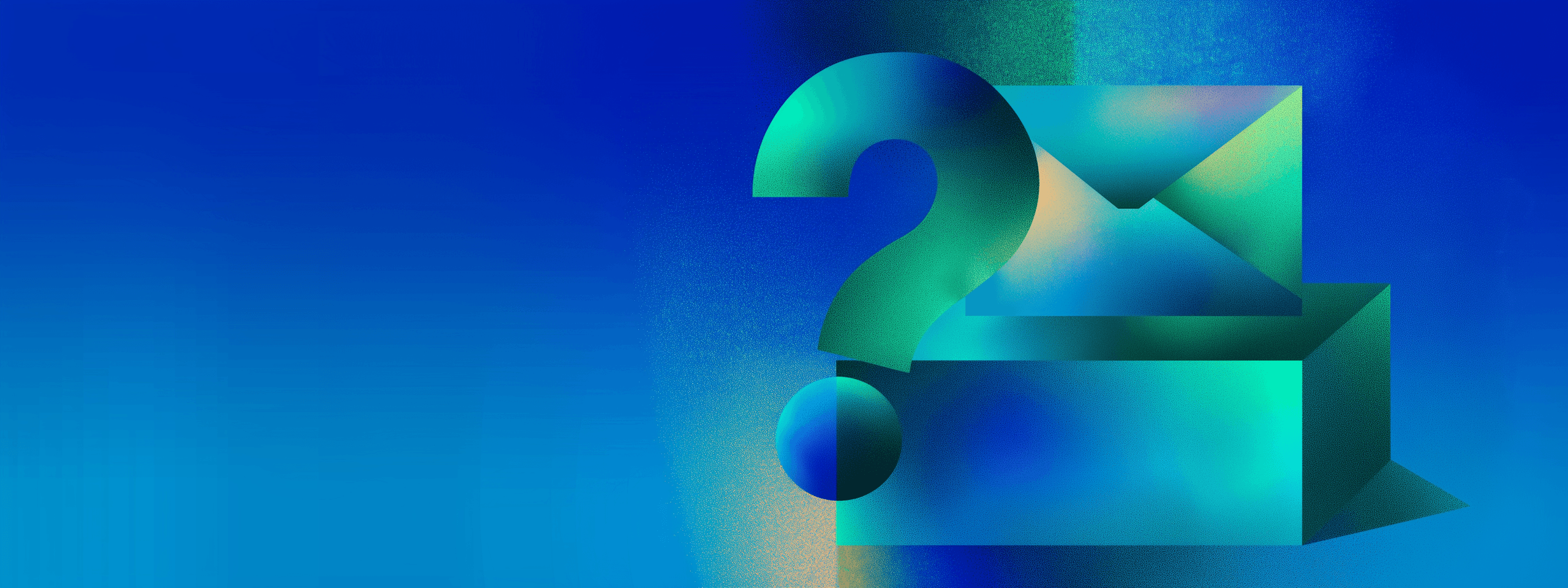 Abstract image of an envelope on a box with a question mark