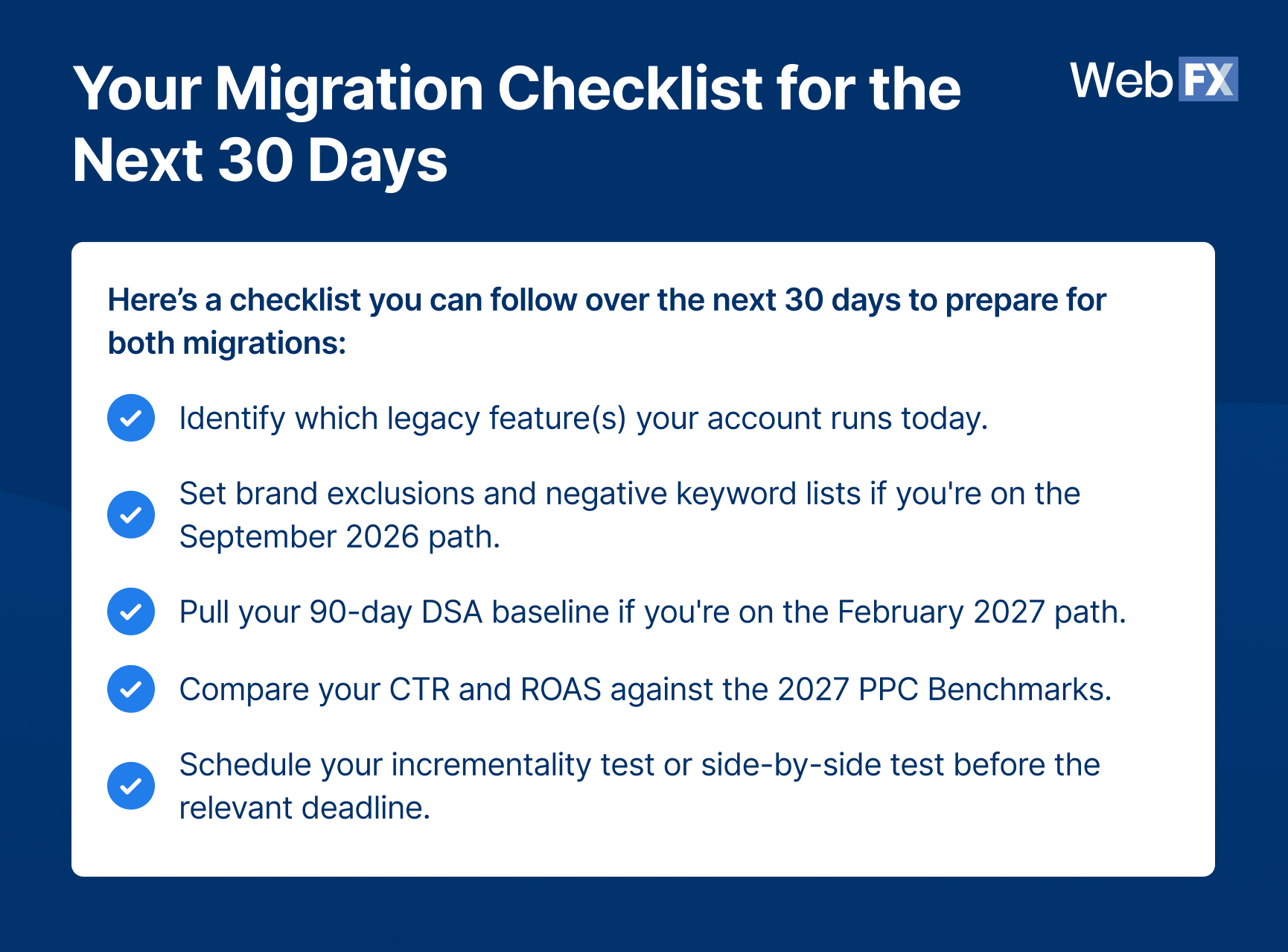 Next 30 day checklist for the DSA to AI Max migration