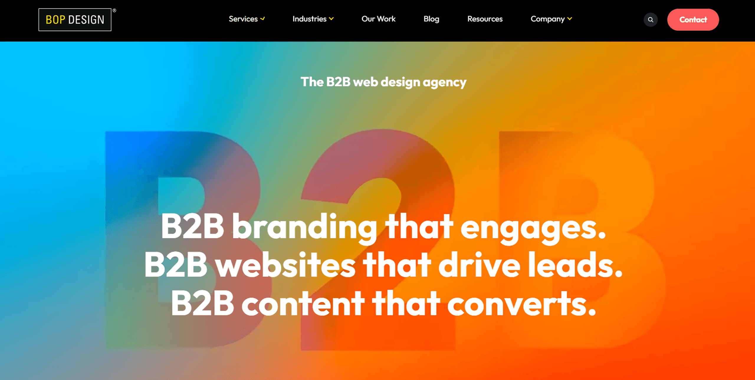 Bop Design homepage screenshot