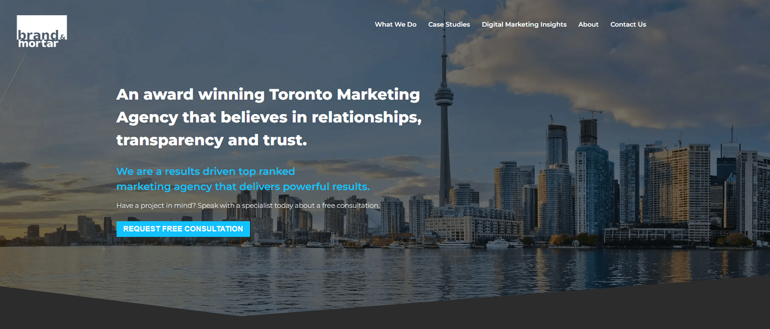 Brand and Mortar homepage screenshot scaled