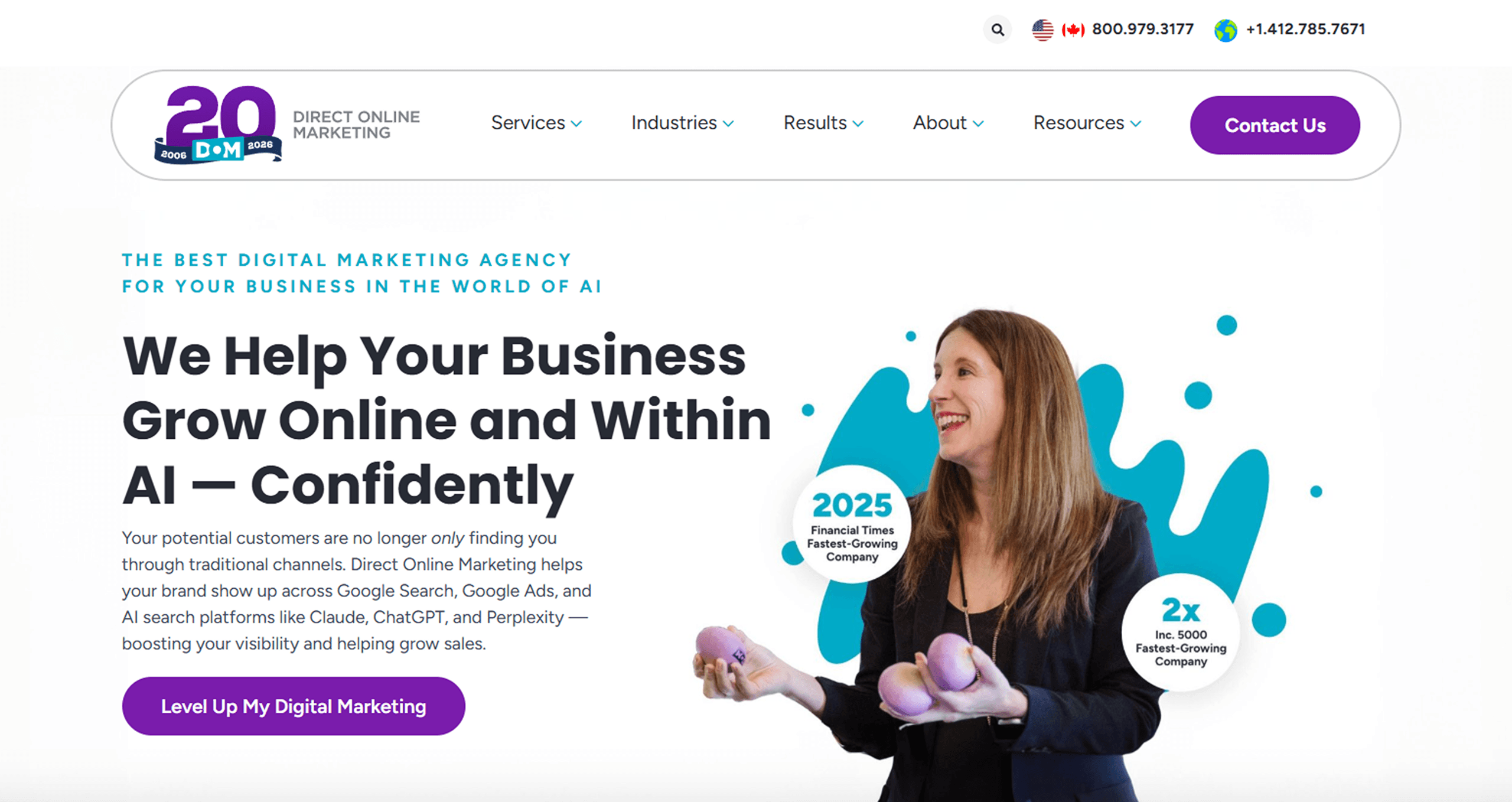Direct Online Marketing (DOM) homepage screenshot