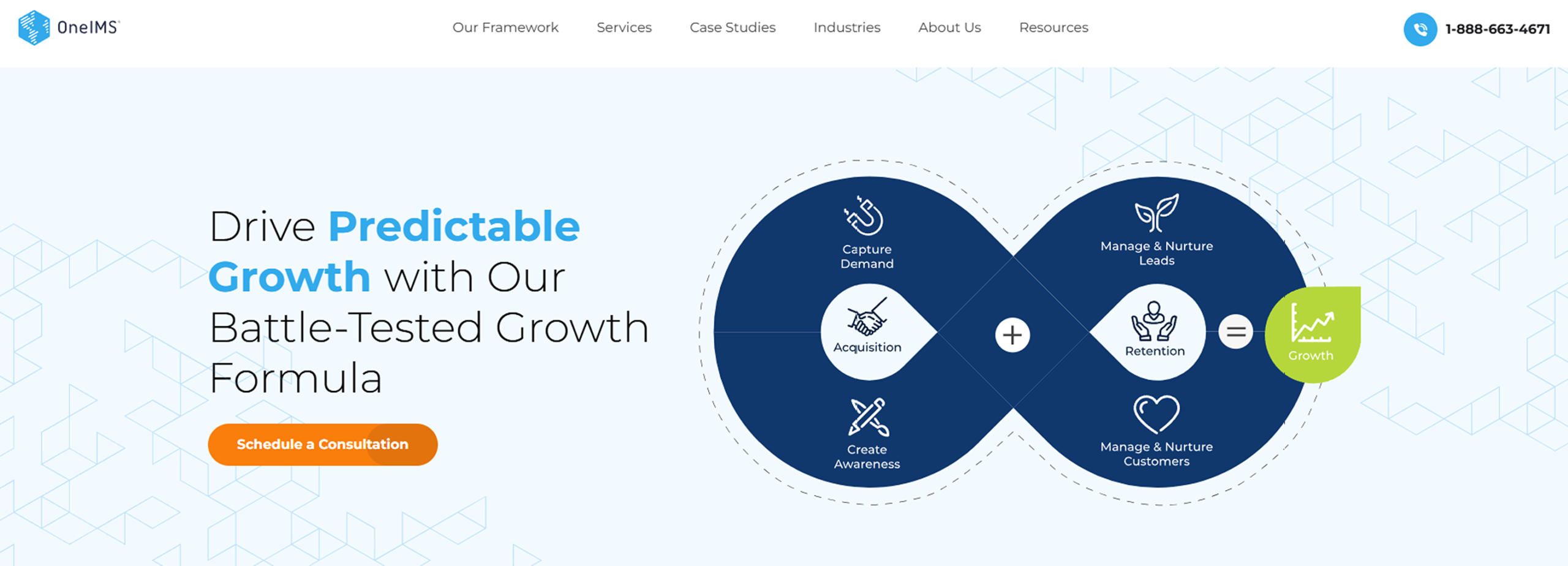 OneIMS homepage screenshot