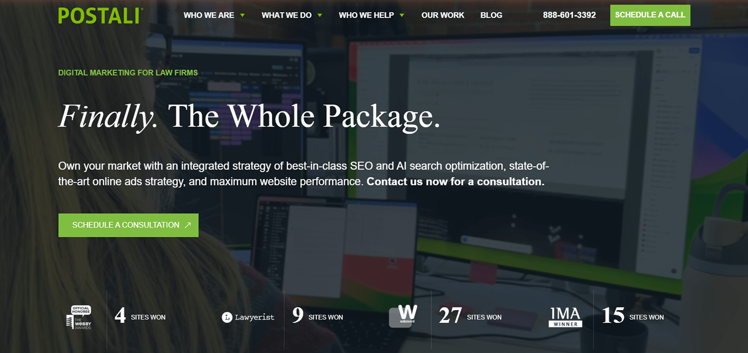 Postali homepage screenshot