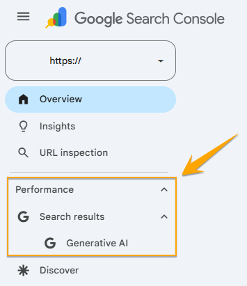 Access the AI performance report from the Performance section in Google Search Console