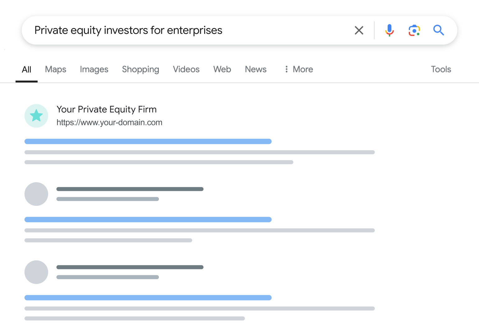 Search results for private equity investors for enterprises
