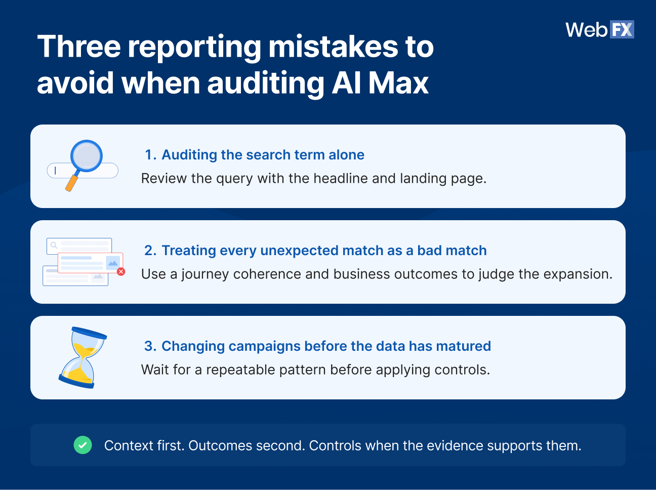 Three reporting mistakes to avoid when auditing AI Max